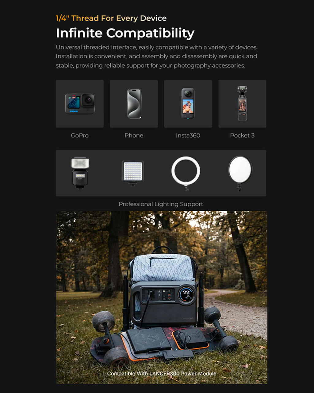 Coalax Ranger Outdoor Selfie Backpack for Hands-Free Vlogging Creators