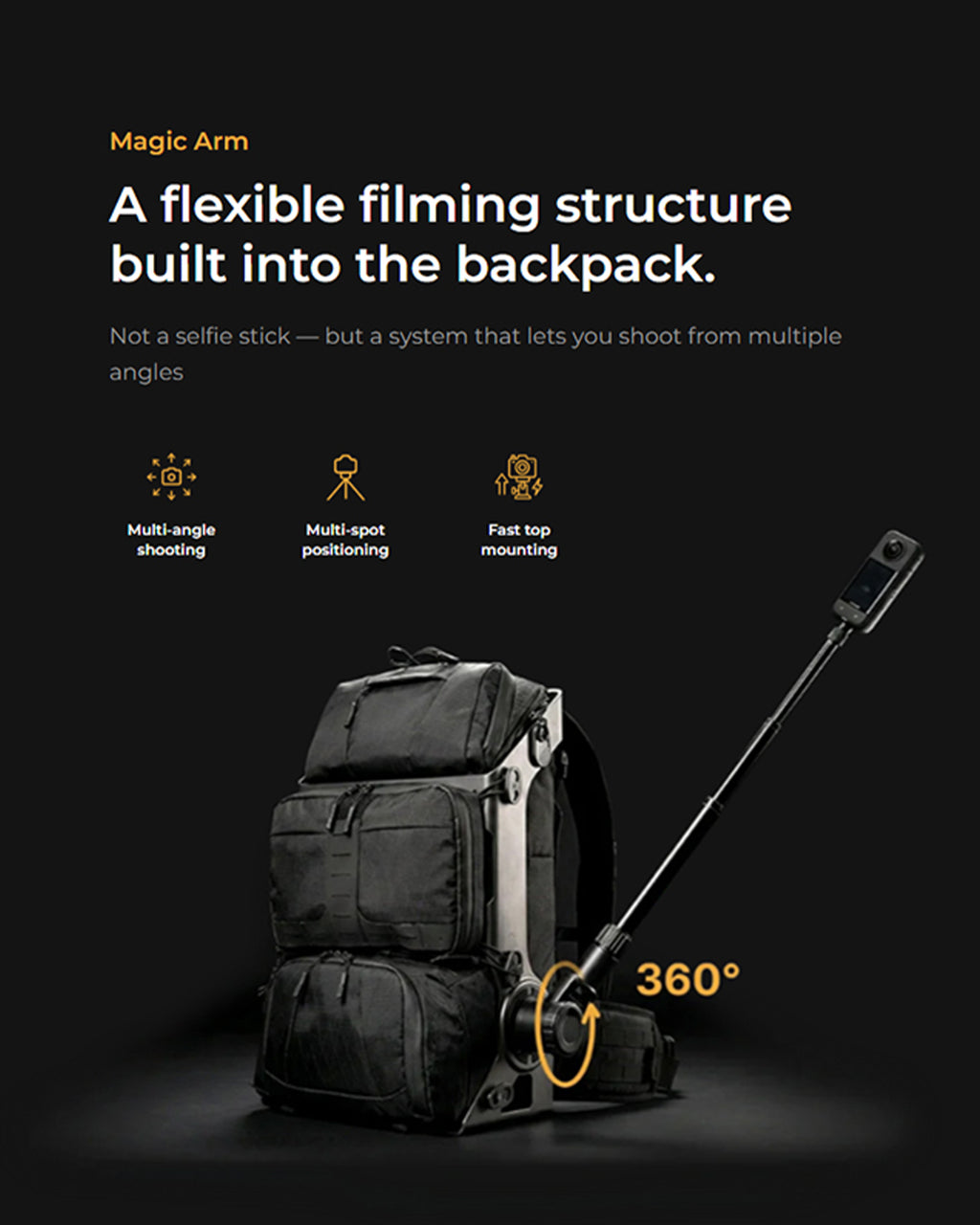 Coalax Ranger Outdoor Selfie Backpack for Hands-Free Vlogging Creators