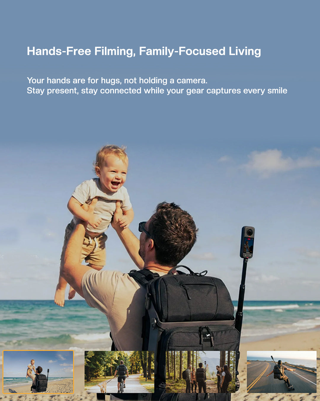 Coalax Ranger Outdoor Selfie Backpack for Hands-Free Vlogging Creators